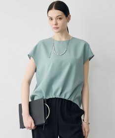 ICB 【先行予約】 FluidBackSatin フレンチスリーブブラウス