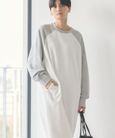 AMERICAN HOLIC 異素材ラグランスリーブロングワンピース