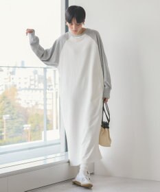 AMERICAN HOLIC 異素材ラグランスリーブロングワンピース