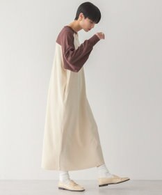 AMERICAN HOLIC 異素材ラグランスリーブロングワンピース