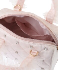 Maison de FLEUR チュールハンドルラインストーンボストンバッグ