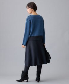 自由区 L 【WEB限定・マルチウェイ・洗える】ヘリンボーン柄リバーシブルニット セットアップ