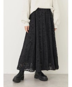 earth music&ecology 起毛レースフレアスカート