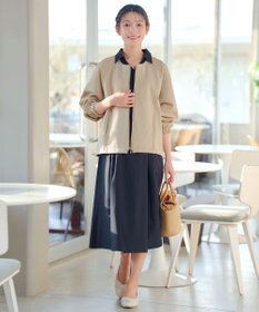 Tiaclasse ダンボールポンチノーカラーブルゾン