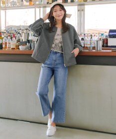 Tiaclasse ダンボールポンチノーカラーブルゾン