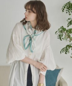 WEGO 【ANGIE VINTAGE】ボリュームスリーブ バンドカラー シャツワンピース