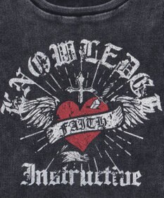 WEGO ヴィンテージウォッシュグラフィックリブT