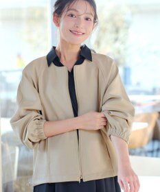 Tiaclasse ダンボールポンチノーカラーブルゾン