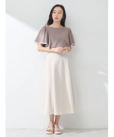 earth music&ecology パイピングフレアスリーブカットソー