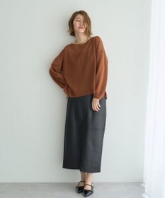 YECCA VECCA レザーライクナロースカート