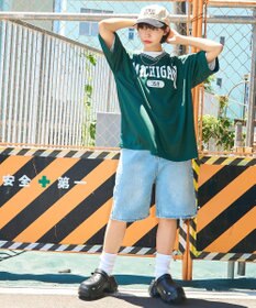 WEGO 【ユニセックス着用ITEM/2点セットネックレス付き/MLサイズ展開】アクセ付きラインリブメッシュプルオーバー