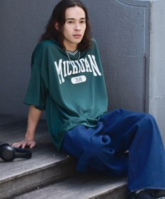 WEGO 【ユニセックス着用ITEM/2点セットネックレス付き/MLサイズ展開】アクセ付きラインリブメッシュプルオーバー