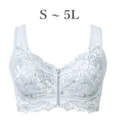 BRADELIS New York 【BRADELIS NewYork peace】細みえフロントファスナー綿混ブラ25 ノンワイヤー 補正 ブラジャー 脇高でコンパクト 小さく見せる