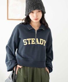 WEGO ハーフジップショートスウェット