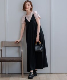 23区 S 【洗える】リネンレーヨンストレッチ キャミソール ワンピース