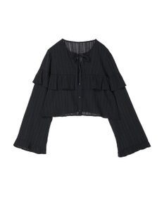 earth music&ecology フリル切替えショートブラウス