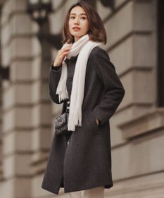 J.PRESS LADIES L ショートビーバー ステンカラーコート