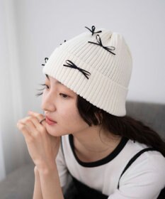WEGO ribbon　knit　cap