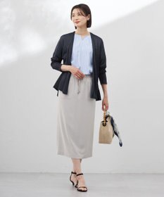 J.PRESS LADIES L 【WEB限定カラーあり・洗える・接触冷感・吸水速乾】Lightジョーゼット ナロー スカート