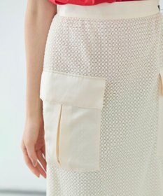 BEIGE， NIGELLA / 異素材MIXコットンレースビックポケットスカート