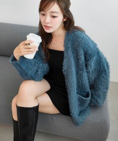 WEGO 【2025秋冬新作/ユニセックス着用ITEM/SMLサイズ展開】フェザーニットカーディガン