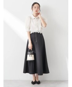 earth music&ecology ＳＥＴ２点シアークロップドシャツ×シャーリングタンク