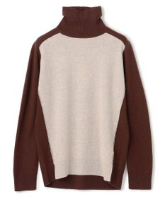 BEIGE， 【WEB限定・洗える】ROGAN / バイカラーウールハイネックニット