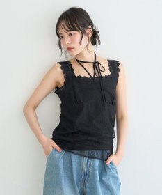 earth music&ecology 総レースホルターネックキャミソール