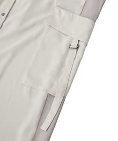 YECCA VECCA カーゴデザイン配色シャツワンピース