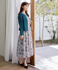 Tiaclasse 【小倉優子さん着用・洗える・接触冷感・汗ジミ防止】“サマさまカットソー”フレームボタンカーディガン