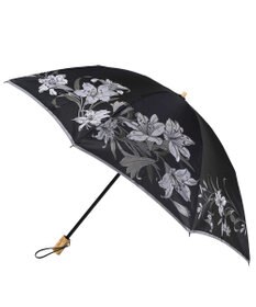 槇田商店 絵おり 百合(ゆり) 折りたたみ傘 ブラック