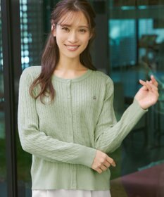 Tiaclasse ワンポイント刺繍ケーブルカーディガン