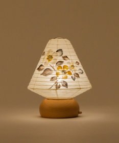 ちょうちん堂 【あかり道】〈手書絵付〉べっこう椿 ちょうちん ライト