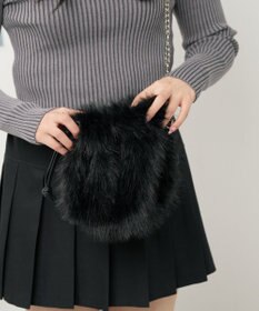 WEGO ファー巾着チェーンショルダー