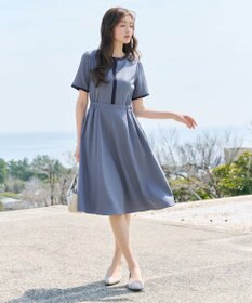 Tiaclasse L 配色フレアワンピース