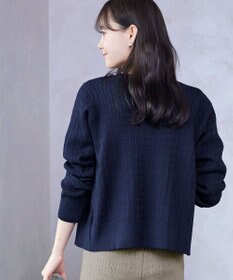 Tiaclasse ワンポイント刺繍ケーブルカーディガン