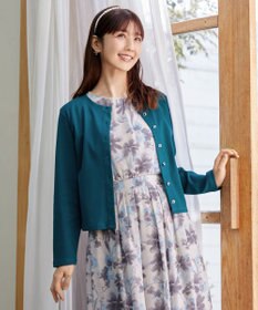 Tiaclasse 【小倉優子さん着用・洗える・接触冷感・汗ジミ防止】“サマさまカットソー”フレームボタンカーディガン