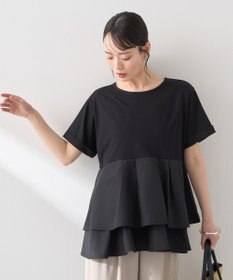 earth music&ecology 異素材バックプリーツチュニック