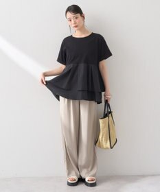 earth music&ecology 異素材バックプリーツチュニック