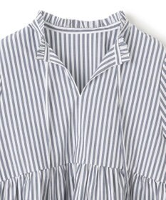 UNFILO コットンブロード フリルネックシャツ