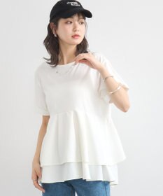 earth music&ecology 異素材バックプリーツチュニック