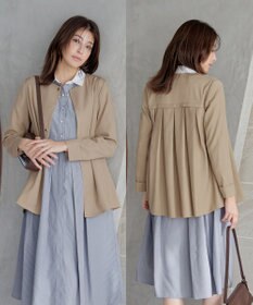 Tiaclasse ノーカラー後ろタックフレアコート