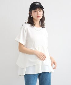 earth music&ecology 異素材バックプリーツチュニック