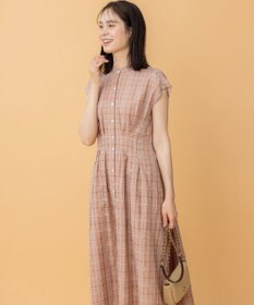 シアーチェックワンピース　pink ラメシアーチェック ワンピース / 組曲 | ファッション通販