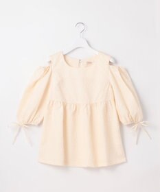 Feroux 【洗える】フクレジャガードチュニック ブラウス