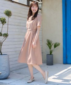 Tiaclasse L 配色フレアワンピース