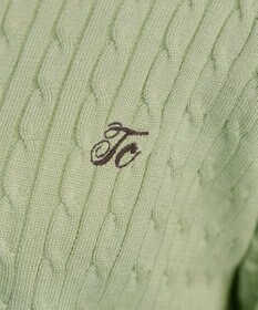 Tiaclasse ワンポイント刺繍ケーブルカーディガン