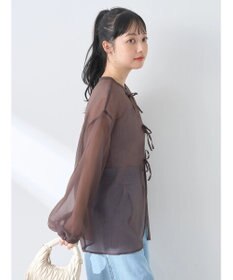 earth music&ecology シアーリボンシャツ