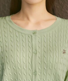 Tiaclasse ワンポイント刺繍ケーブルカーディガン