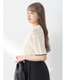 earth music&ecology ラインポロニットプルオーバー